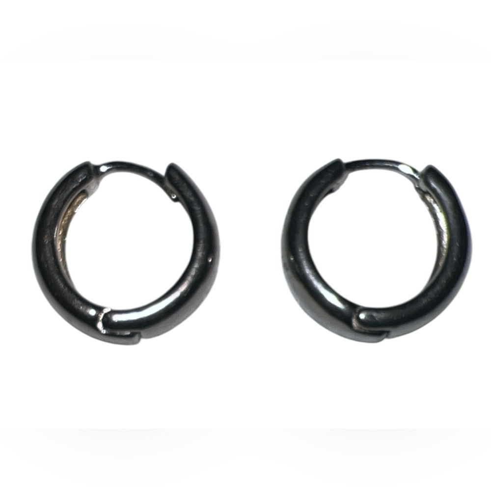 Unmarked Sterling Silver‎ Hoop Earrings